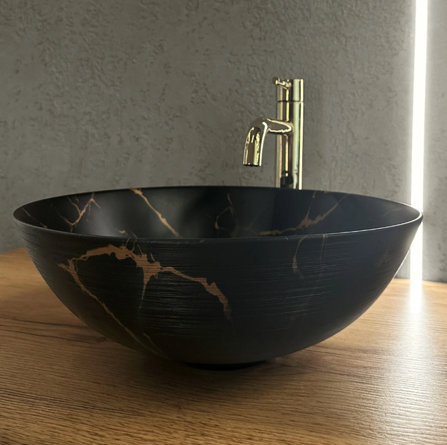 Умывальник (раковина) REA STELLA BLACK MARBLE BRUSHED накладной - изображение 2