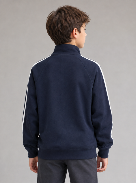 Дитячий осінній світшот для хлопчика 10-17 років темно-синій зі стійкою та блискавкою (2631110) 180 см - Фото 2 Дитячий осінній світшот для хлопчика 10-17 років темно-синій зі стійкою та блискавкою (2631110) 180 см - зображення 2
