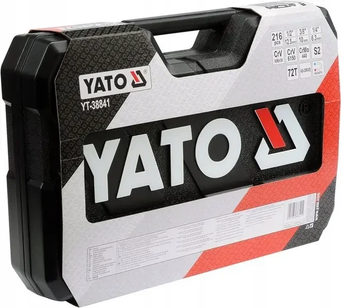 Профессиональный набор инструментов 216 элементов Yato YT-38841 - изображение 8