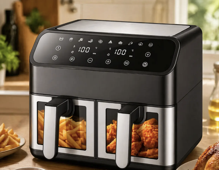 Аэрофритюрница Domotec MS-3226 4800 Вт 13 л с двумя отсеками сенсорным дисплеем Air Fryer Мультипечь без масла Двойной аэрогриль для семьи - Фото 5 Аэрофритюрница Domotec MS-3226 4800 Вт 13 л с двумя отсеками сенсорным дисплеем Air Fryer Мультипечь без масла Двойной аэрогриль для семьи - изображение 5