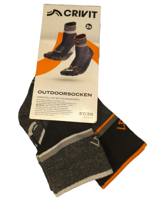 Трекинговые носки Outdoorsocken CRIVIT 37-38р 2 пары - Фото 1 Трекинговые носки Outdoorsocken CRIVIT 37-38р 2 пары - изображение 1