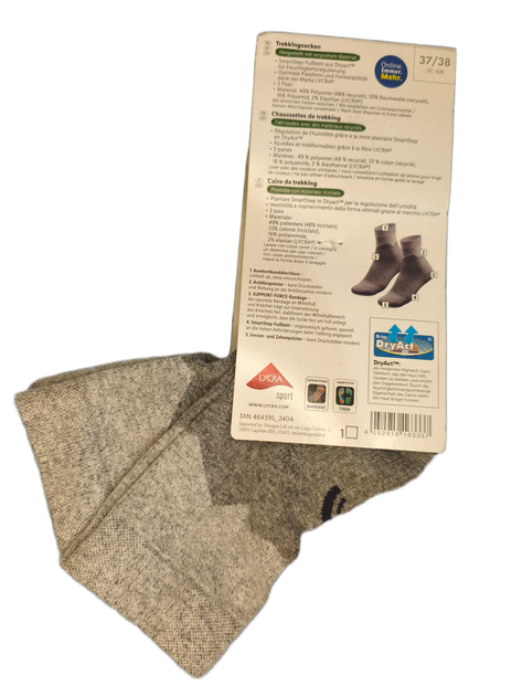 Жіночі трекінгові шкарпетки Trekkingsocken Сrivit Premium 37-38р сірі 2 пари - Фото 2 Жіночі трекінгові шкарпетки Trekkingsocken Сrivit Premium 37-38р сірі 2 пари - зображення 2