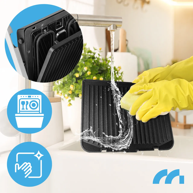 Електрогриль Maltec SM5000W PRO 112094 контактний притискний 2500 Вт сенсорний таймер чорний - изображение 7