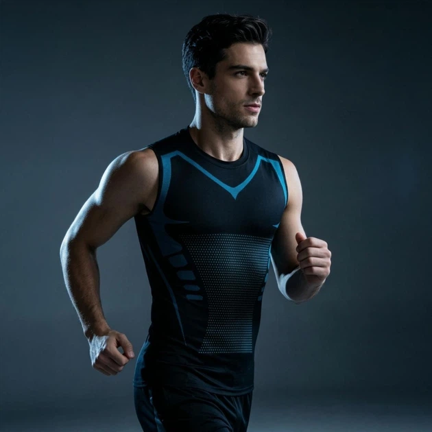 Мужская спортивная майка BodySculpt, черная, размер L-XL - изображение 5