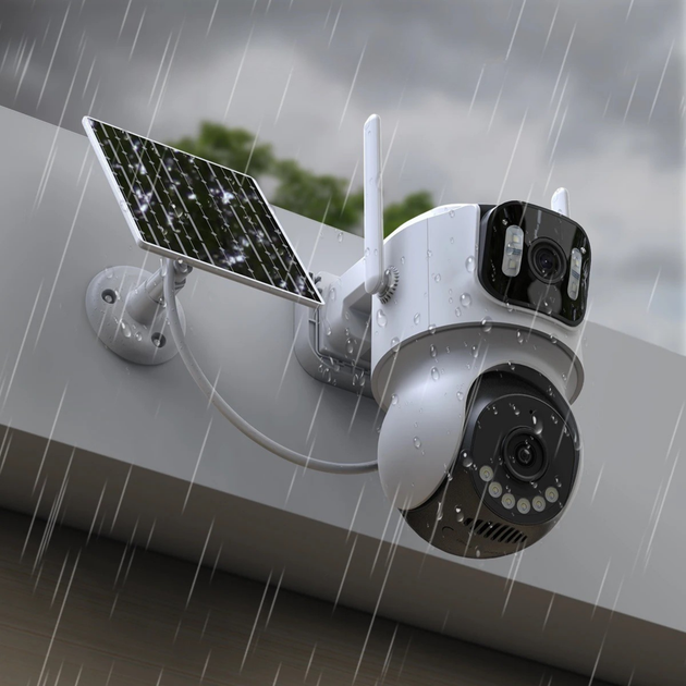 Вулична IP WIFI Камера відеонагляду на сонячній панелі iCsee 8MP, Besder - зображення 8
