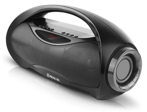 Колонка портативна 2.0 REAL-EL X-713 Black, 2x6 Вт, пластиковий корпус, Bluetooth, MicroSD / USB, FM-приймач, живлення від акумулятора, 1800 мА*ч, керування сверху - Фото 2 Колонка портативна 2.0 REAL-EL X-713 Black, 2x6 Вт, пластиковий корпус, Bluetooth, MicroSD / USB, FM-приймач, живлення від акумулятора, 1800 мА*ч, керування сверху - изображение 2