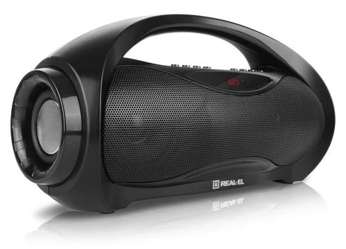 Колонка портативна 2.0 REAL-EL X-713 Black, 2x6 Вт, пластиковий корпус, Bluetooth, MicroSD / USB, FM-приймач, живлення від акумулятора, 1800 мА*ч, керування сверху - Фото 3 Колонка портативна 2.0 REAL-EL X-713 Black, 2x6 Вт, пластиковий корпус, Bluetooth, MicroSD / USB, FM-приймач, живлення від акумулятора, 1800 мА*ч, керування сверху - изображение 3
