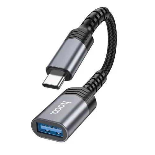 Перехідник HOCO UA24 Type-C male to USB female 3.0 converter Metal gray - изображение 3
