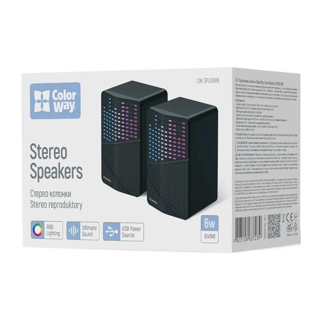 Акустична система ColorWay SoundWave 2.0 RGB USB Black (CW-SPU06BK) - изображение 4