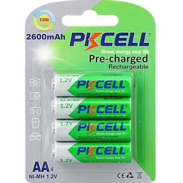 Акумулятор PkCell AA R6 NiMH 2600mAh * 4 (PC/AA2600-4BA) - Фото 1 Акумулятор PkCell AA R6 NiMH 2600mAh * 4 (PC/AA2600-4BA) - зображення 1