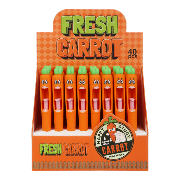 Ручка автоматична ZiBi Carrot "Морквинка" 0.5 мм синя гель (ZB.2293) - Фото 2 Ручка автоматична ZiBi Carrot "Морквинка" 0.5 мм синя гель (ZB.2293) - зображення 2