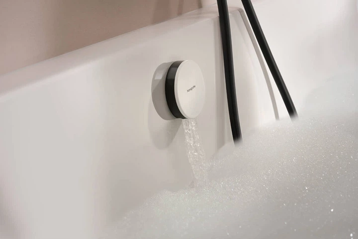 Слив-перелив Hansgrohe Exafill наружная часть II для сифона на ванну с наполнением brushed black chrome/white gloss 58119340 - изображение 2