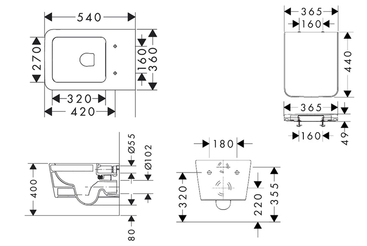 Унитаз подвесной Hansgrohe EluPura Q с инсталляцией iFrame 60301100 - изображение 6