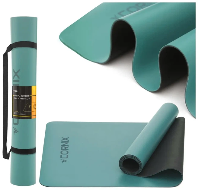 Килимок спортивний Cornix PU 183 x 68 x 0.4 см для йоги та фітнесу XR-0318 Turquoise (LFXR-0318) - Фото 1 Килимок спортивний Cornix PU 183 x 68 x 0.4 см для йоги та фітнесу XR-0318 Turquoise (LFXR-0318) - зображення 1