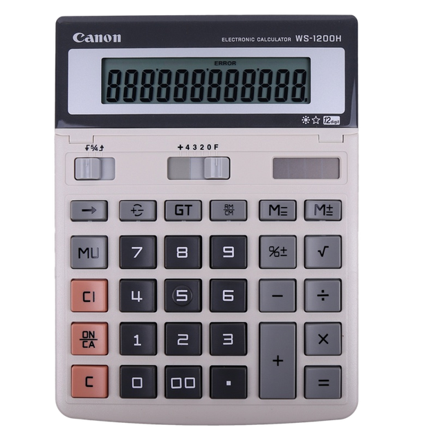 Canon WS-1200H, 12-розрядний офісний калькулятор для великого бізнесу, подвійне джерело живлення, широкий екран, настільний класичний калькулятор - Фото 1 Canon WS-1200H, 12-розрядний офісний калькулятор для великого бізнесу, подвійне джерело живлення, широкий екран, настільний класичний калькулятор - изображение 1