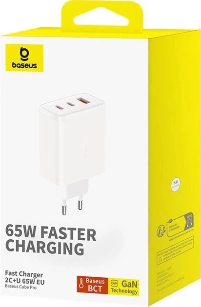 Зарядний пристрій Baseus Cube Pro 2C+U 65W White (P10152301213-00) - зображення 6