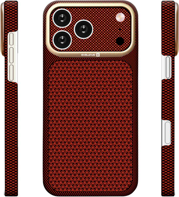 Etui Evelatus Carbon Premium MagSafe do Apple iPhone 18 Pro Burgundy (EVEAPP18PCPEMCBU) - obraz 2