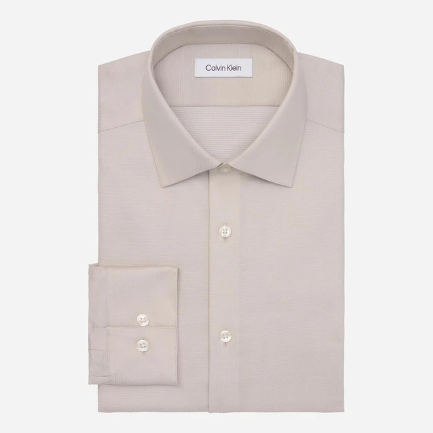 Рубашка хлопковая мужская Calvin Klein 523293764 2XL Бежевая (1162163115) - Фото 3 Рубашка хлопковая мужская Calvin Klein 523293764 2XL Бежевая (1162163115) - изображение 3