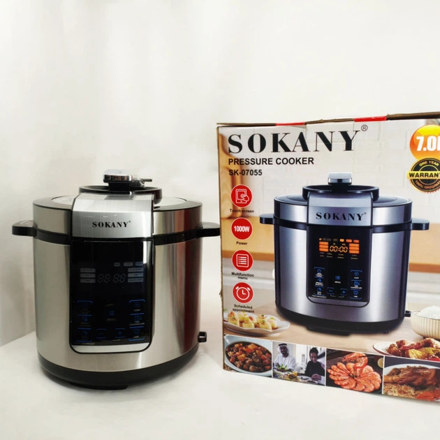 Мультиварка-скороварка-пароварка Sokany SK-07055 7 л 3в1 Електрична з таймером 1000 Вт 5268168 - зображення 3