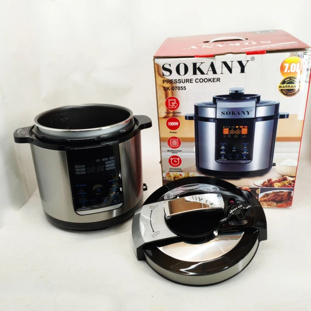 Мультиварка-скороварка-пароварка Sokany SK-07055 7 л 3в1 Електрична з таймером 1000 Вт 5268168 - зображення 7