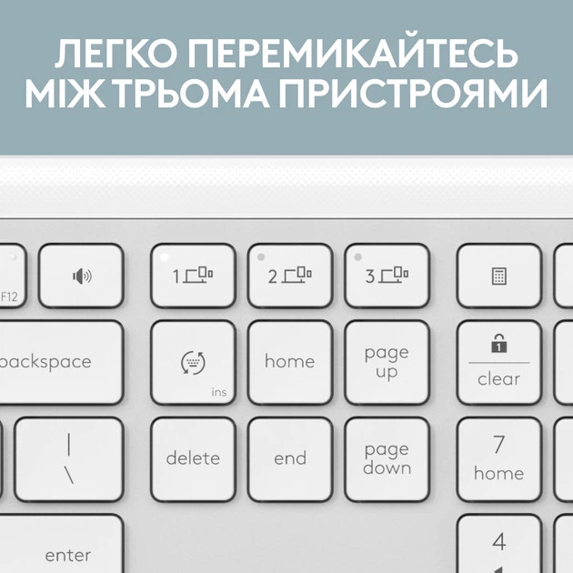 Комплект клавиатуры и мыши компьютерные беспроводные Logitech Signature Slim Combo MK950 Off White L920-012491 белый - изображение 7