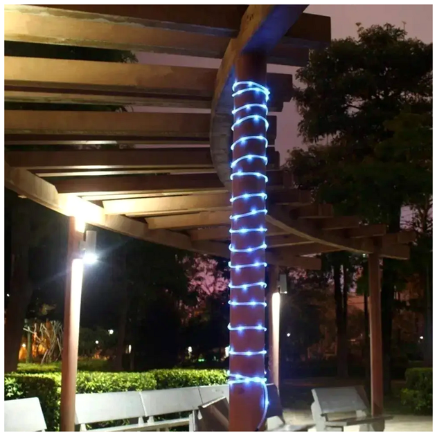 Гірлянда світлодіодна 10 м 100 LED USB холодний білий силіконова трубка для декору приміщень SQ-28816 - зображення 3