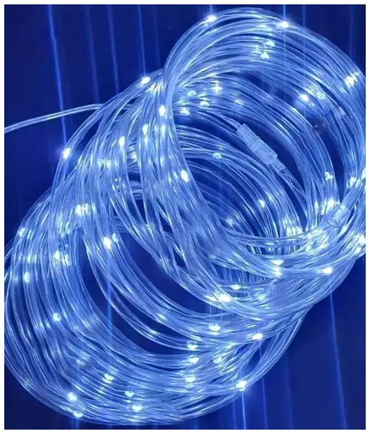 Гірлянда світлодіодна 10 м 100 LED USB холодний білий силіконова трубка для декору приміщень SQ-28816 - зображення 6