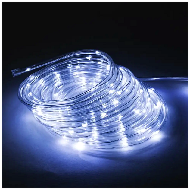 Гірлянда світлодіодна 10 м 100 LED USB холодний білий силіконова трубка для декору приміщень SQ-28816 - зображення 10