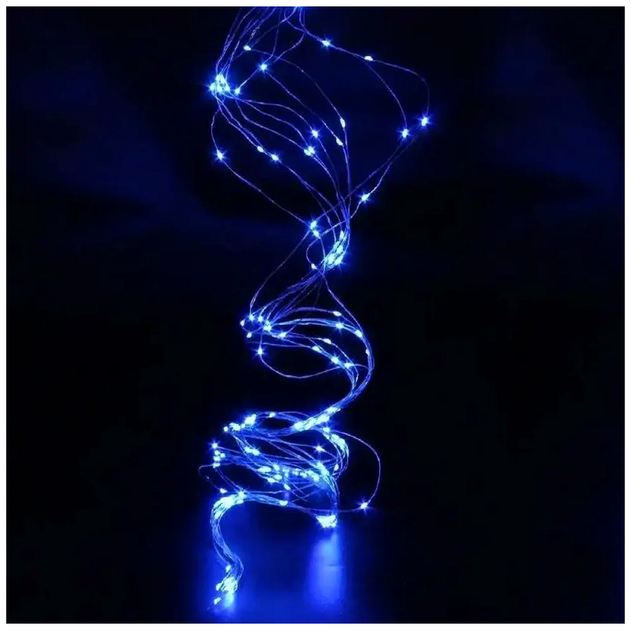 Гирлянда роса 20 нитей по 2м 400 LED 1Вт USB сеть 220В синий IP44 для елки SQ-26839 - изображение 6
