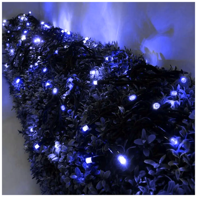 Уличная светодиодная гирлянда 10м 100LED 220V черный каучук динамический режим IP68 сине-белый SQ-27340 - изображение 2