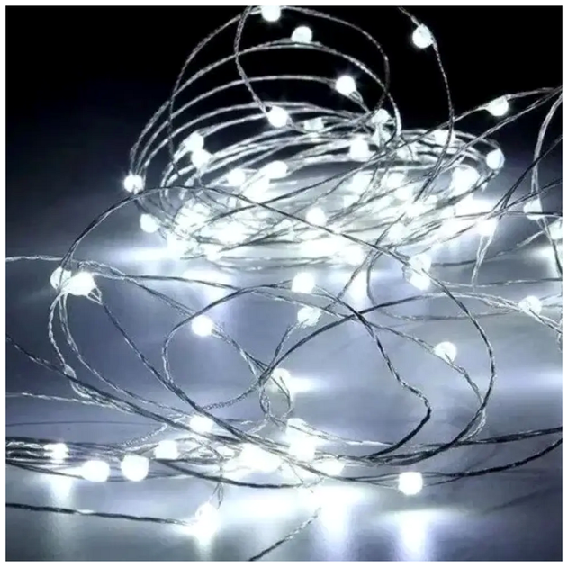 Гирлянда нить 300 LED 30м USB 5V 3Вт 8 режимов белый IP44 для декора помещений SQ-26632 - изображение 5