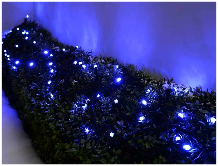 Уличная светодиодная гирлянда 10м 100 LED 220V черный каучуковый провод IP68 синий SQ-26121 - изображение 3
