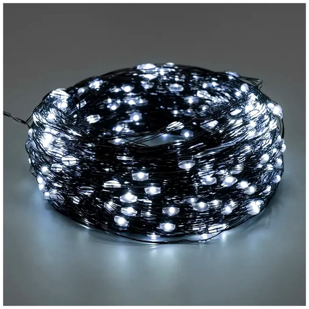 Гирлянда нить 30 м 300 LED USB холодный белый зеленый провод для оформления интерьера и новогодней ёлки SQ-28813 - изображение 10