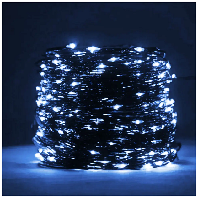 Гирлянда нить 50м 500 LED с пультом USB 220В зеленый провод 8 режимов для украшения интерьера SQ-28379 - изображение 6