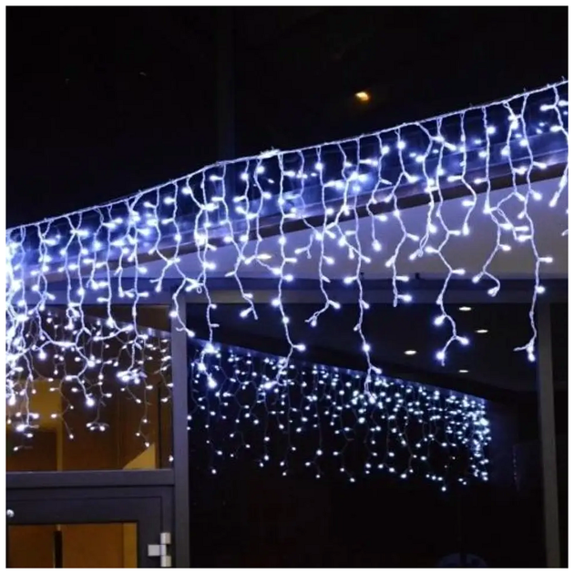 Гирлянда бахрома дождик 5x0,5м 200 LED 220В 8 режимов белая для украшения интерьера SQ-25546 - изображение 8