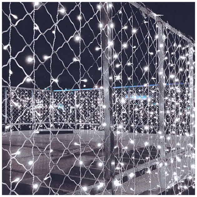 Гирлянда штора уличная 3x1м 150 LED прозрачный каучук IP65 статический режим белый SQ-26931 - изображение 7