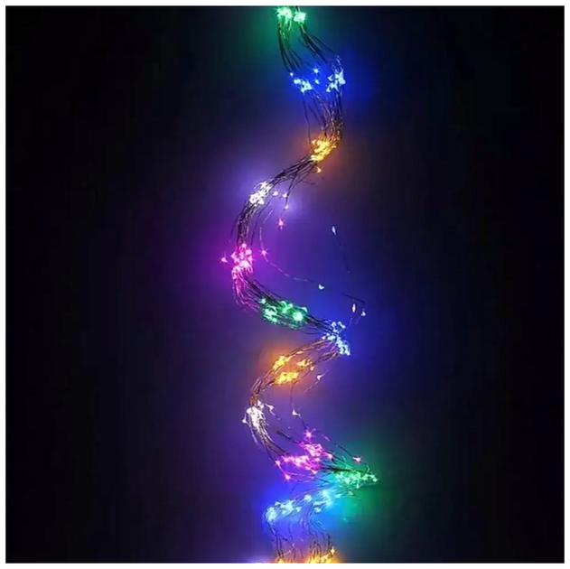 Гирлянда роса 240 LED 10 нитей 2.4м USB 5Вт 8 режимов мультиколор для елки Конский хвост SQ-26829 - изображение 7