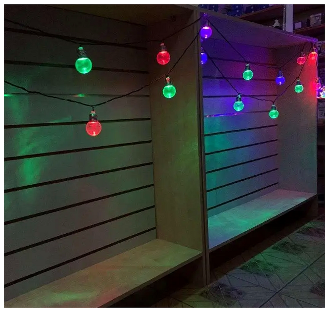 Светодиодная гирлянда 20 LED 4 см 7 м 220 В мультиколор для создания уюта и тепла в интерьере SQ-27498 - изображение 3