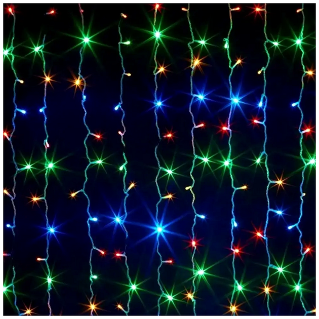 Гирлянда штора светодиодная 240LED 3x1,5м 8 режимов мультicolor IP44 для оформления помещений SQ-27297 - изображение 8
