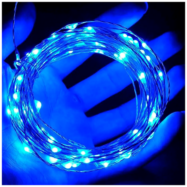 Гирлянда нить 20м 200 LED синий USB и сеть 220В статический режим IP44 SQ-26623 - изображение 3