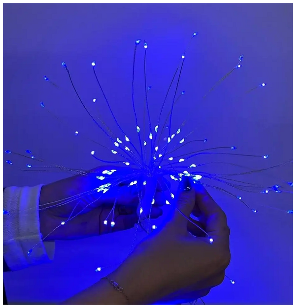 Светодиодная гирлянда штора 500 LED 3x0,6м 220V синий 8 режимов для украшения интерьера SQ-26702 - изображение 3
