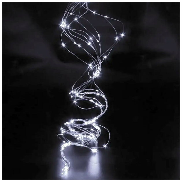 Гирлянда роса 200 LED 10 нитей по 2м USB 1 Вт белая для елки SQ-26848 - изображение 7