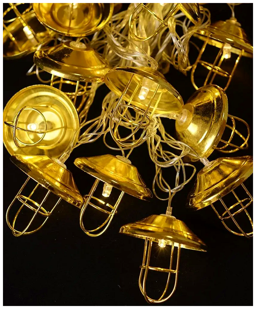 Светодиодная гирлянда 5м 20 LED Теплый белый 220В для внутреннего использования Золотые Светильники SQ-27106 - изображение 9