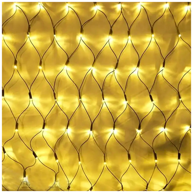 Гирлянда сетка светодиодная 2x1,5м 160LED 220V черный шнур 8 режимов теплый белый IP44 SQ-27293 - изображение 2