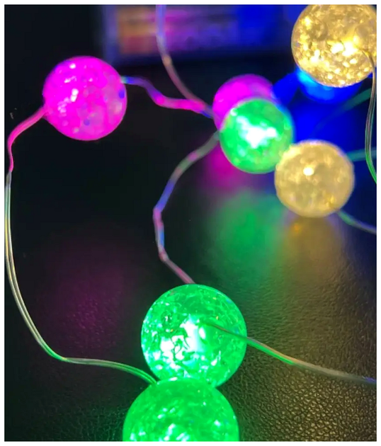 Гирлянда светодиодная 50 LED 5м на батарейках и USB 8 режимов для елки Хрустальные шарики SQ-26882 - изображение 5