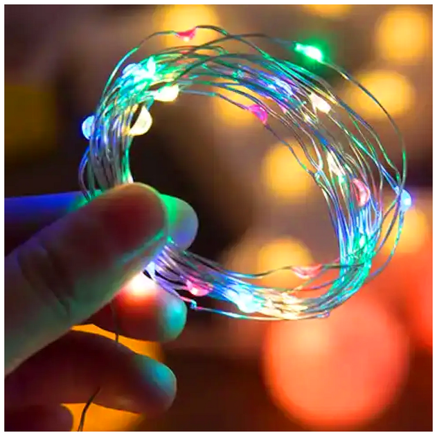 Светодиодная гирлянда 30 LED 3м мультиколор на батарейках IP44 для внутреннего использования модель Роса SQ-26656 - изображение 2
