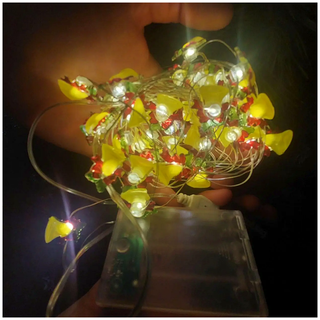 Гирлянда светодиодная на батарейках и USB 5м 50LED Теплый белый 2 режима для елки SQ-26356 - изображение 9