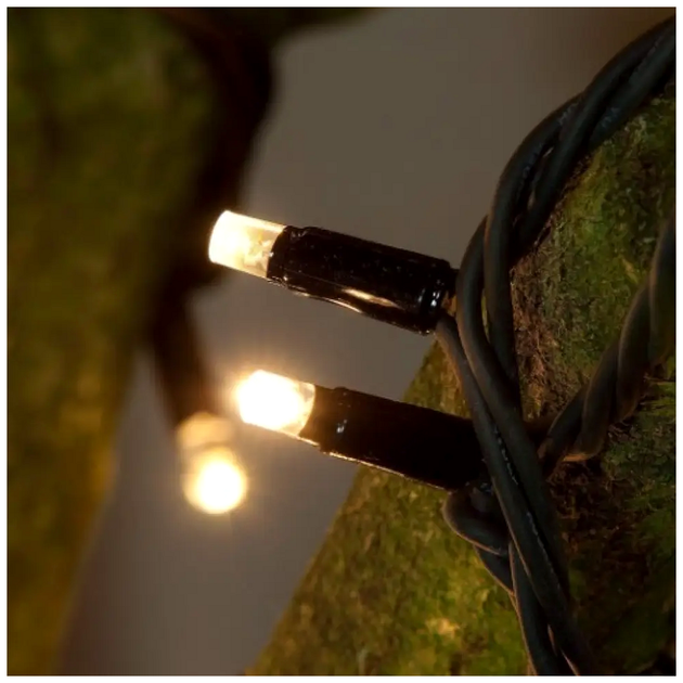 Уличная светодиодная гирлянда 10м 100LED 220V черный каучук IP68 теплый белый статический режим SQ-27338 - изображение 6