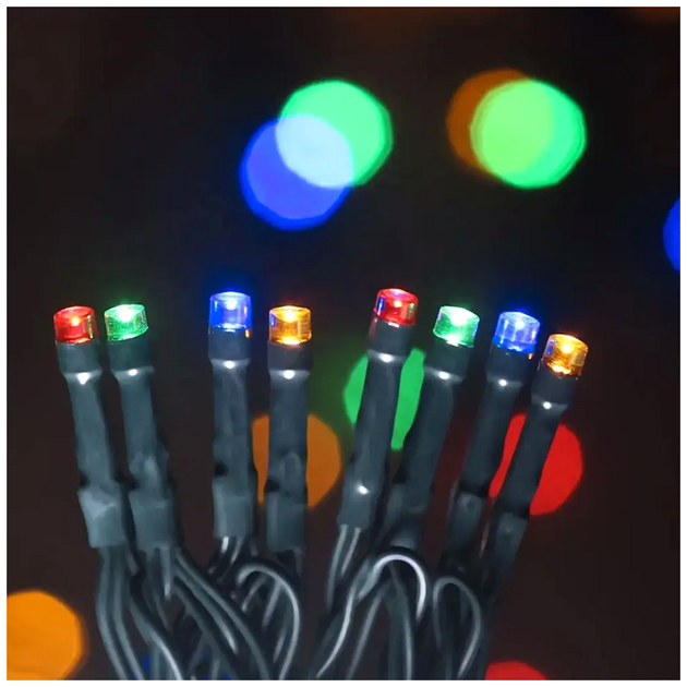 Гирлянда бахрома уличная 240 LED 2,5x0,6м черный каучук 220V IP65 Фейерверк SQ-26925 - изображение 4