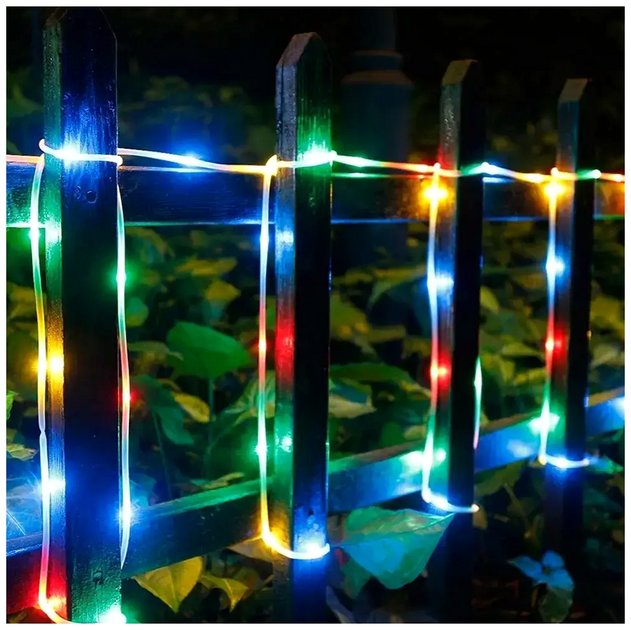 Гирлянда светодиодная 10м 100LED 2Вт USB мультиколор силиконовая трубка для декора помещений SQ-28817 - изображение 6
